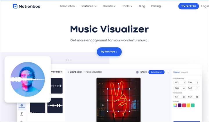 online music visualizer - Motionbox