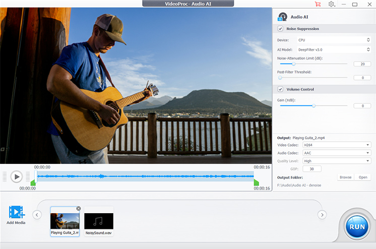 VideoProc Removes Background Noise - Step 2