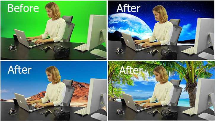 Chroma-Key-Effekte in VideoProc Vorher VS Nachher
