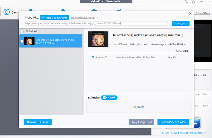 Download iFunny video in VideoProc