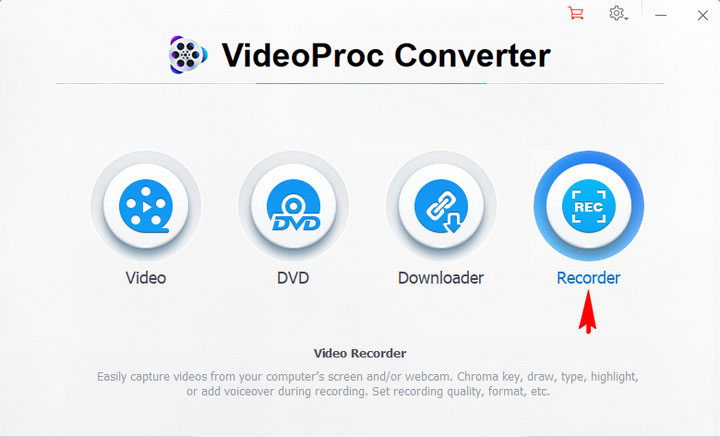 Open VideoProc screen recorder