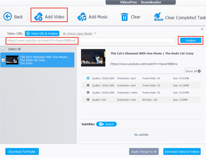 How to Download a Video with VideoProc - Step 2