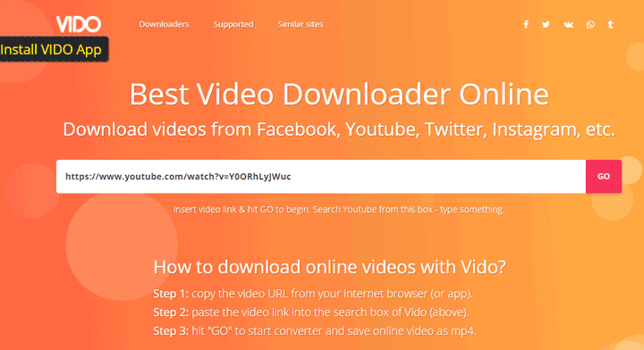 Download Video from Any Website with VIDO