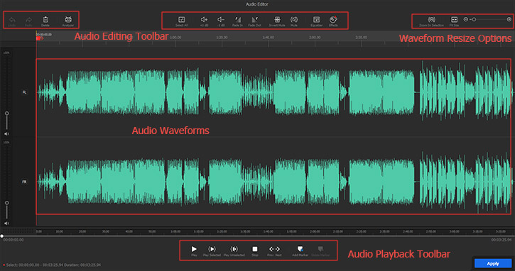 Editora de audio en VideoProc