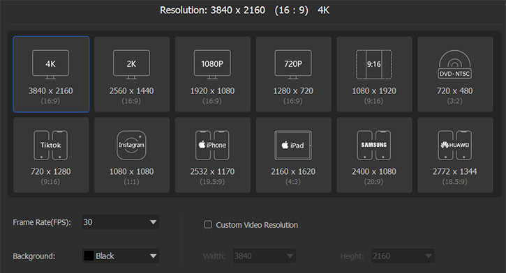 Resolution Presets