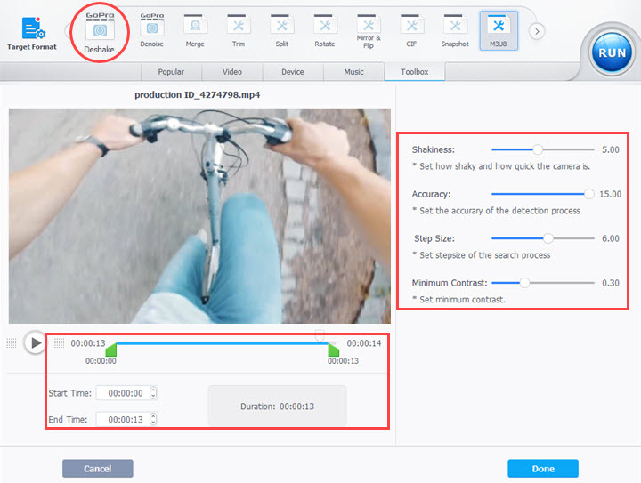 Settings for Video Stabilization - VideoProc Converter