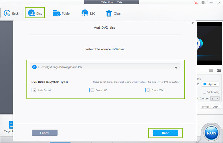 videoproc dvd movies modes