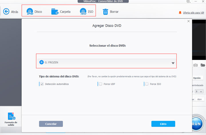 Importar DVD a VideoProc