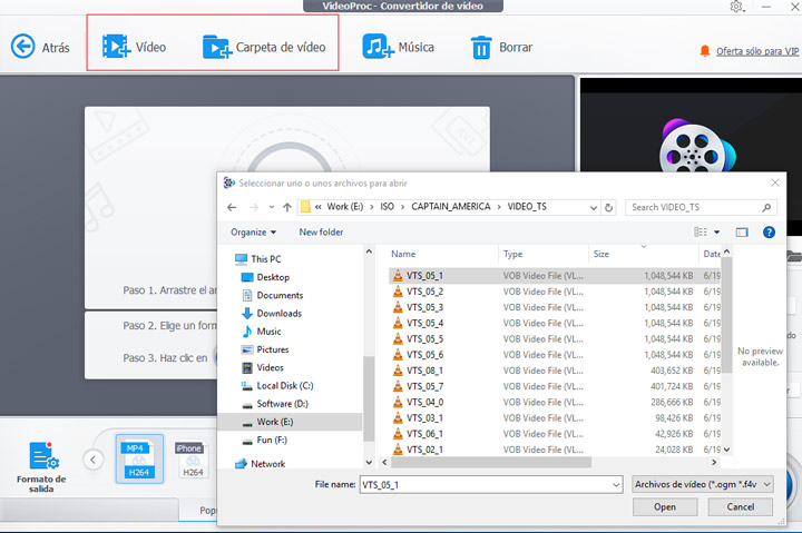 Importar VOB a VideoProc