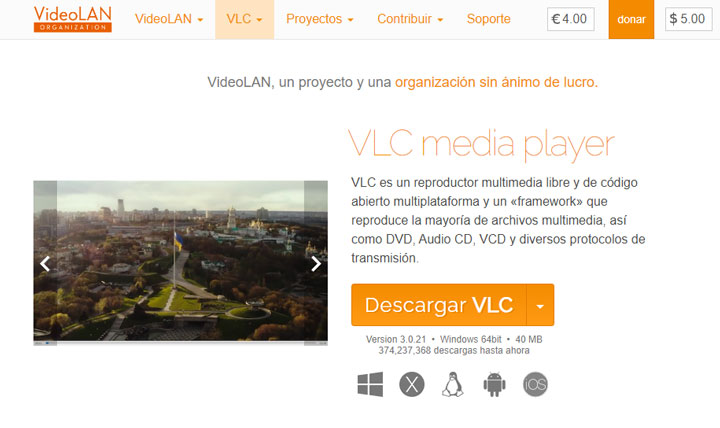 VLC Convertidor de Video Gratuito