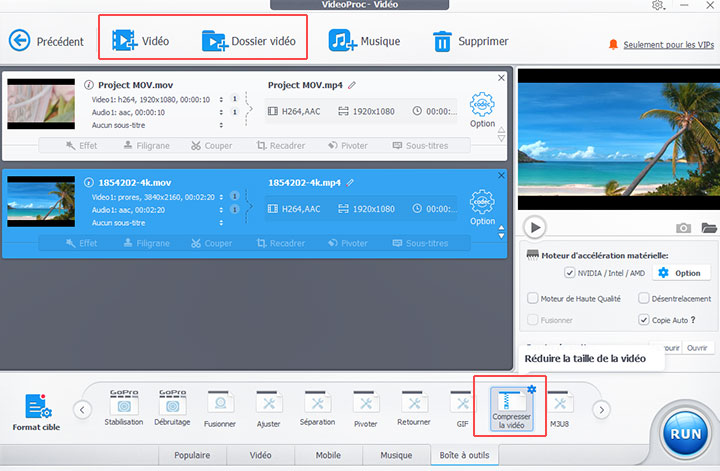 Compresser un fichier MOV Étape 1