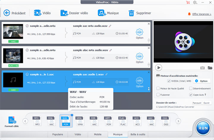 Convertir M4A en WAV avec VideoProc Converter AI