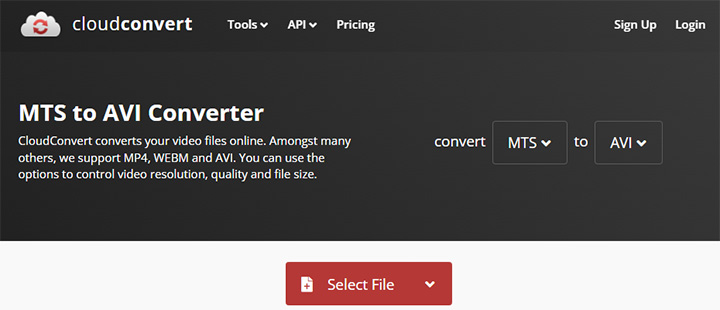 Convertir MTS en MP4 en ligne