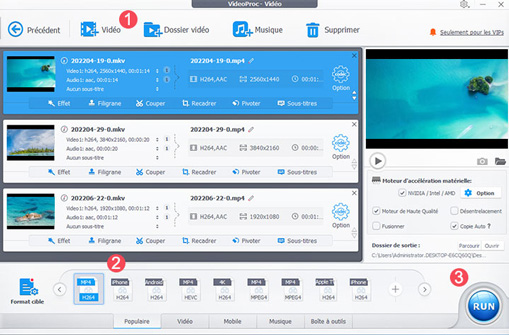 Convertir MKV en MP4 avec VideoProc Converter AI