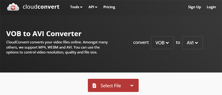 Convertir VOB en AVI en ligne