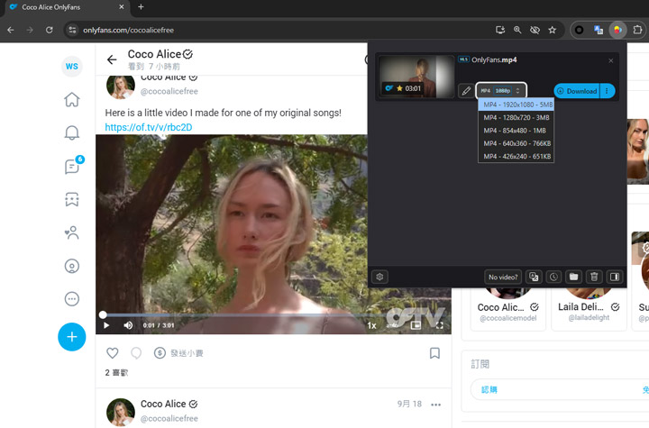 用 Chrome 擴充功能下載 OnlyFans 影片