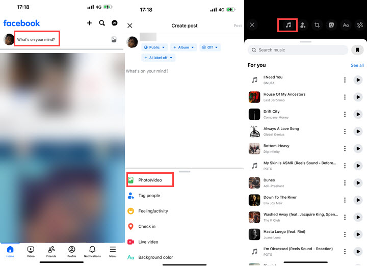 How to Add Music to Facebook Post