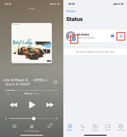 how to add music to whatsapp status via whatsapp itself