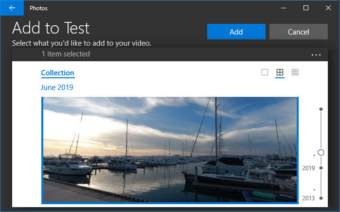 Add Video to Microsoft Photos