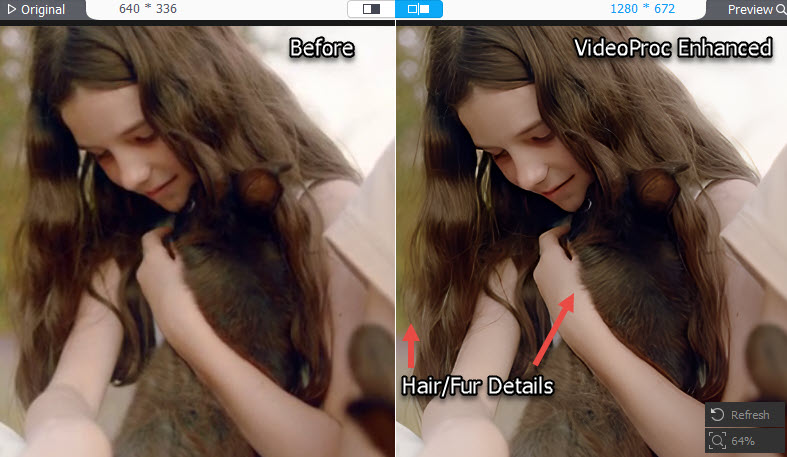 AI Enhance Upscale Video Compare VPC