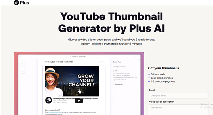 AI YouTube Thumbnail Generator by Plus AI