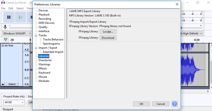 ffmpeg library for audacity download