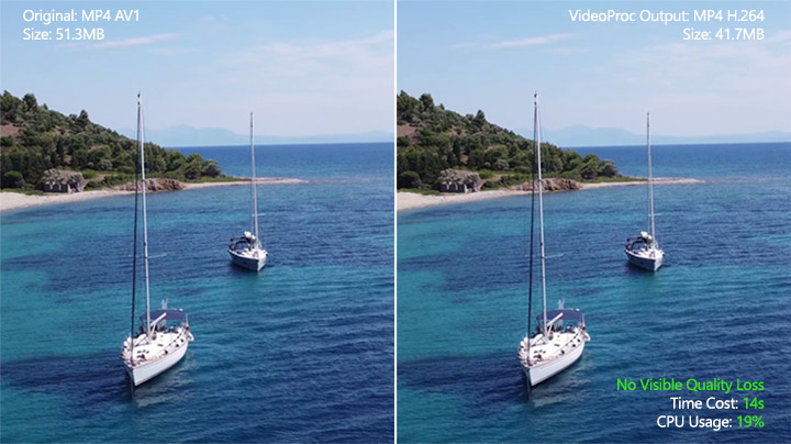 AV1 to MP4 Conversion Result from VideoProc