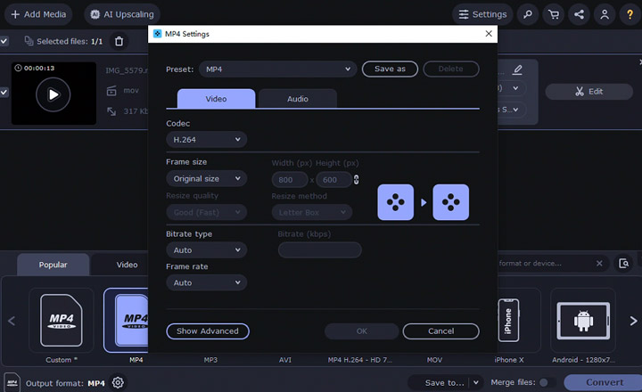 Best Video Converter Test - Movavi