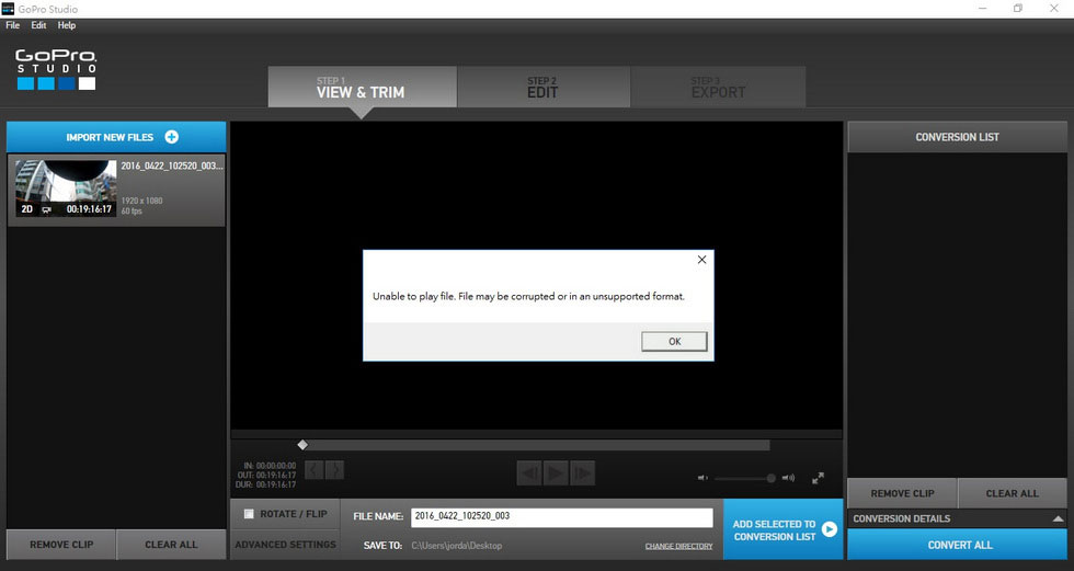 Gopro Troubleshooting Guide Cannot Import Gopro Mp4 Files To Gopro Studio