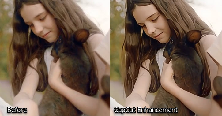 CapCut Enhance Upscale Compare