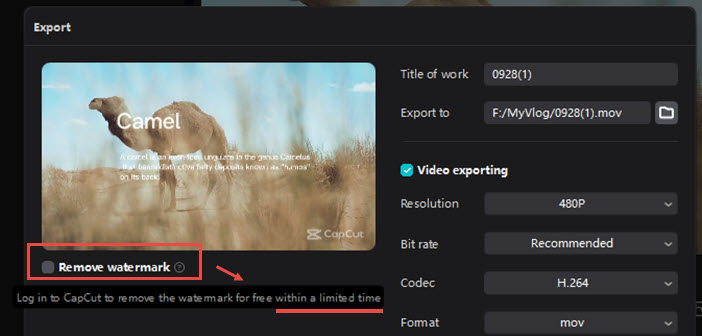 capcut remove watermark