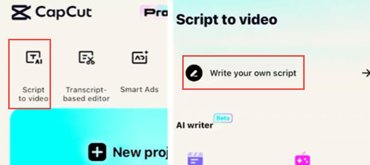 Capcut Script to Video AI