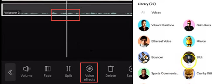 Capcut Voice Effects UI