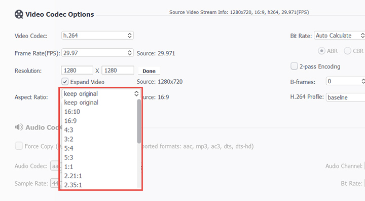 any video converter change aspect ratio