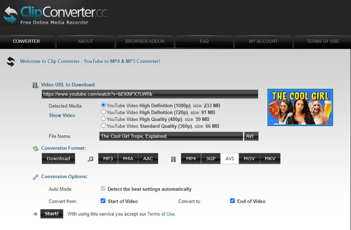 download youtube videos clipconverter