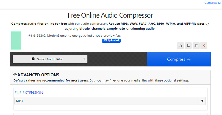 Compress Audio Online 1