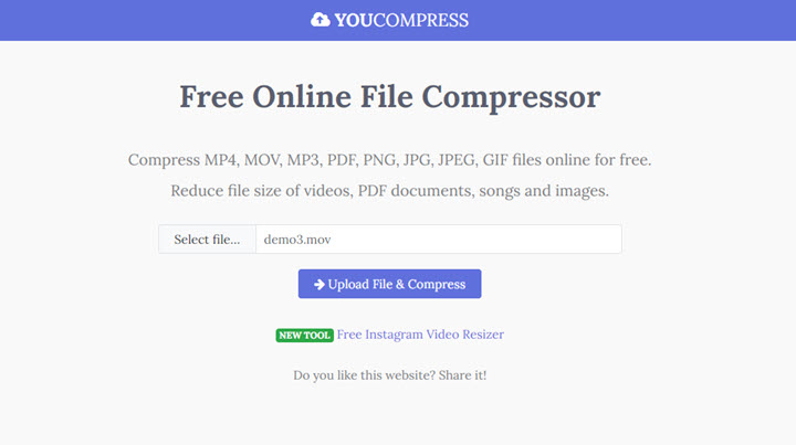 compress video for facebook