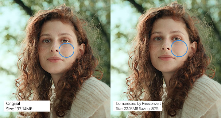 Compress video without losing quality online Before and After