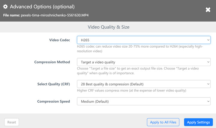 lossless compress video online