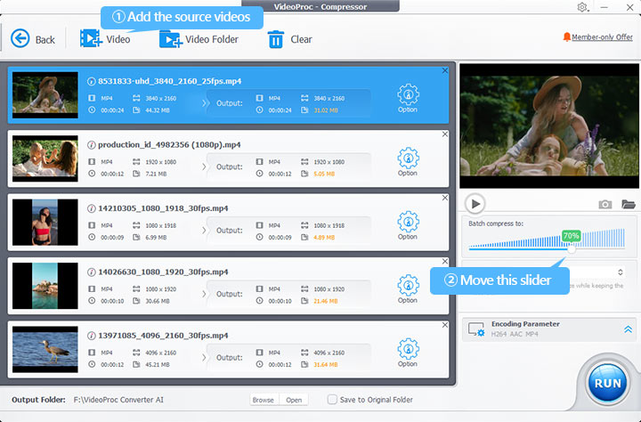 Compress Videos for WhatsApp via VideoProc Converter AI