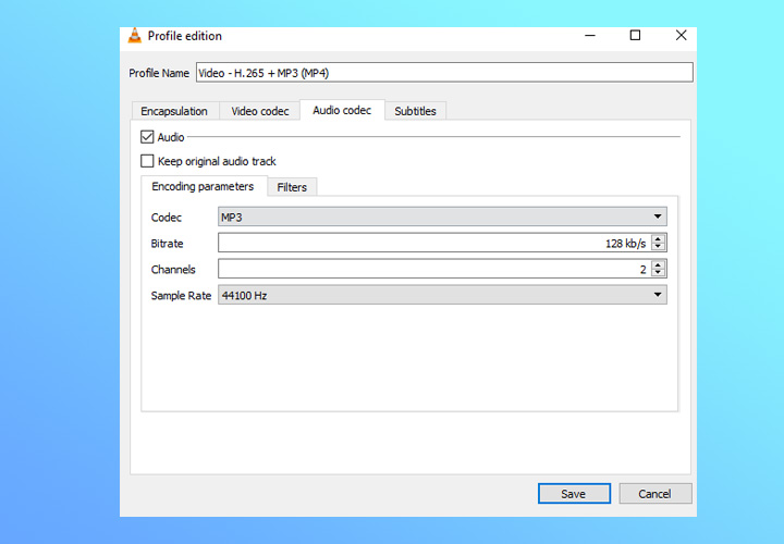 Compress Audio in VLC 2