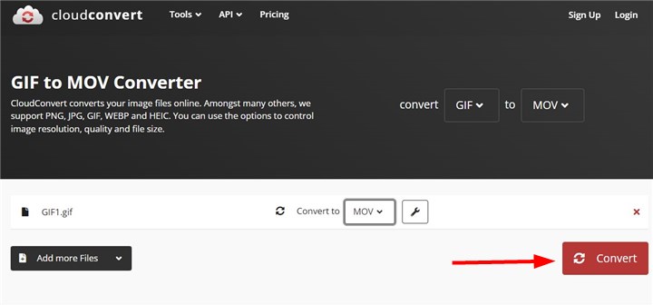 How to Convert GIF to MOV - CloudConvert