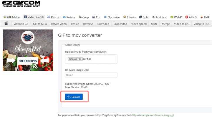 How to Convert GIF to MOV - EZGIF