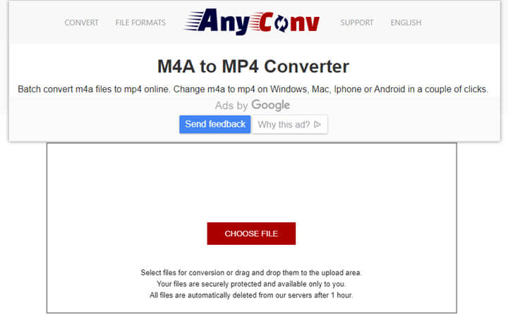 convert m4a to mp4 online