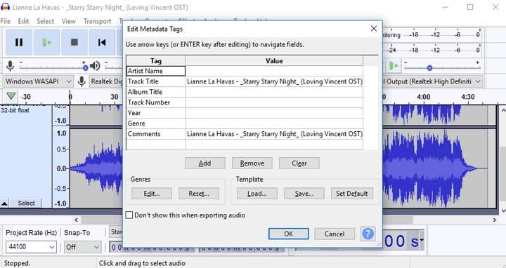 audacity convert m4a to mp3