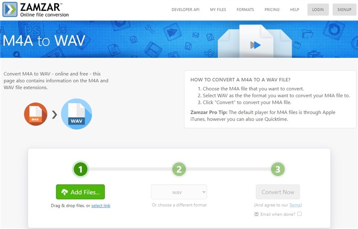 wav to m4a converter online