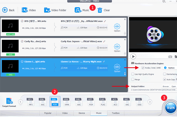 videoproc 合并mp4 m4a