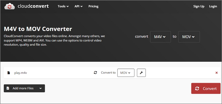 How to Convert M4V to MOV with CloudConvert
