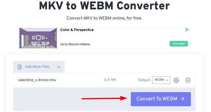 Convert MKV to WebM with FreeConvert