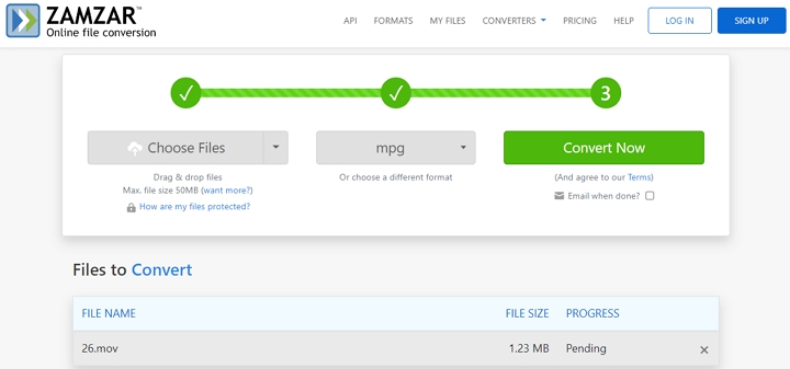 How to Convert MOV to MPG with Zamzar